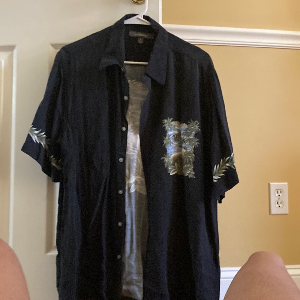 Men’s black button up shirt